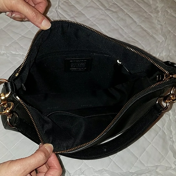 Black Leather Coach Purse - Picture 4 of 6